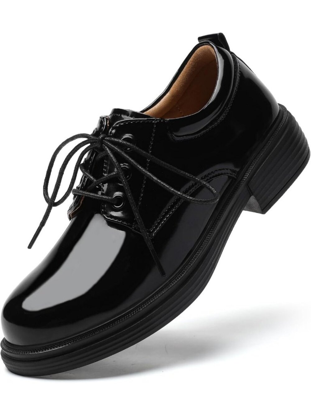Chic Black Lace-Up Oxford Dress Shoes for Women - Formal Work & Uniform Style
